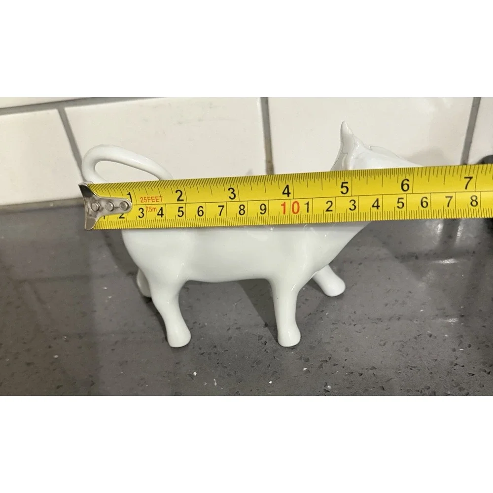 Vtg Apilco France White Porcelain Cow Creamer Fine Bistro Tableware Excellent